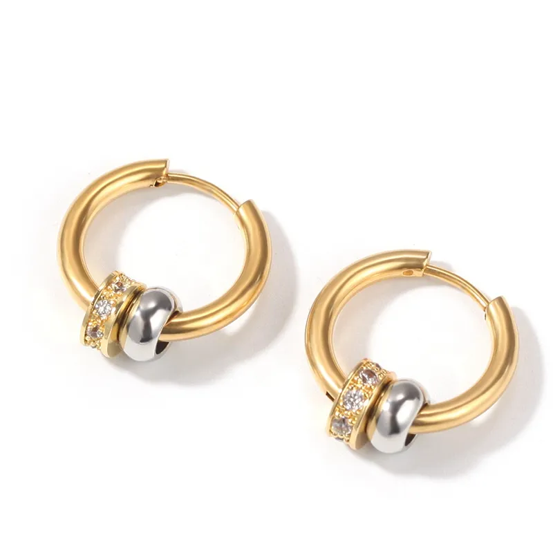 Mens Hip Hop Hoop Earrings Jewelry Womens Gold Plated Vintage Earring With Diamond169t