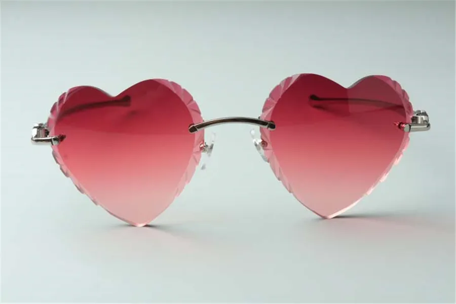 -vente directe de haute qualité nouvelles lunettes de soleil à verres coupants en forme de coeur 8300687 branches léopard en métal taille 58-18-140mm257i