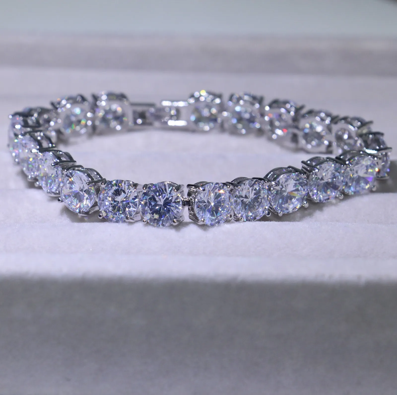 3 Style Victoria Luxusschmuck Shinning 925 Sterling Silber Voller Princess Cut Weißer Topas CZ Diamant Rumänien Hochzeitsarmband For3116