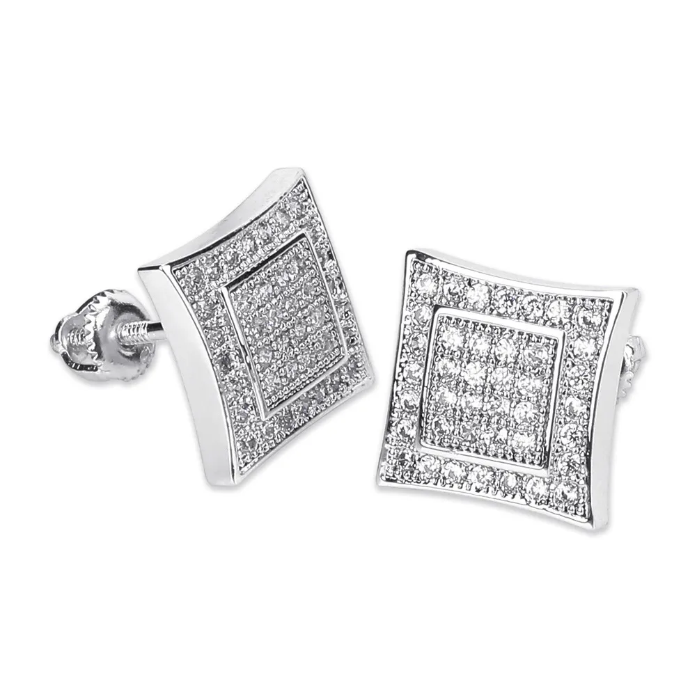 Projektantki kolczyki luksusowe biżuterię moda kobiety męskie kolczyki stadninowe kolczyki Diamentowe kolczyki Hip Hop diament