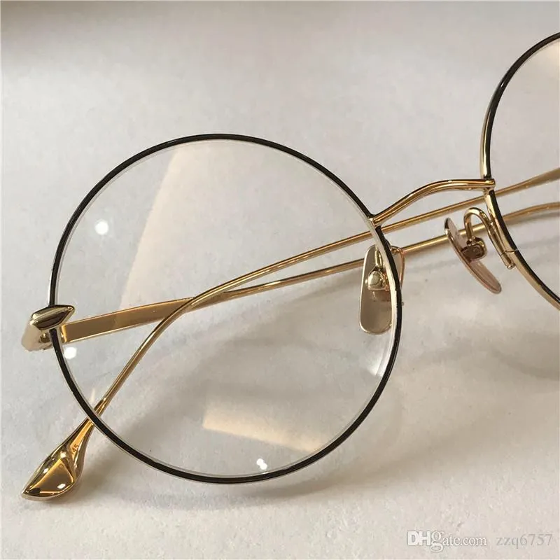 Occhiali da vista firmati Belive tondi retro K montatura in oro vintage stile semplice occhiali trasparenti lenti trasparenti di alta qualità210t