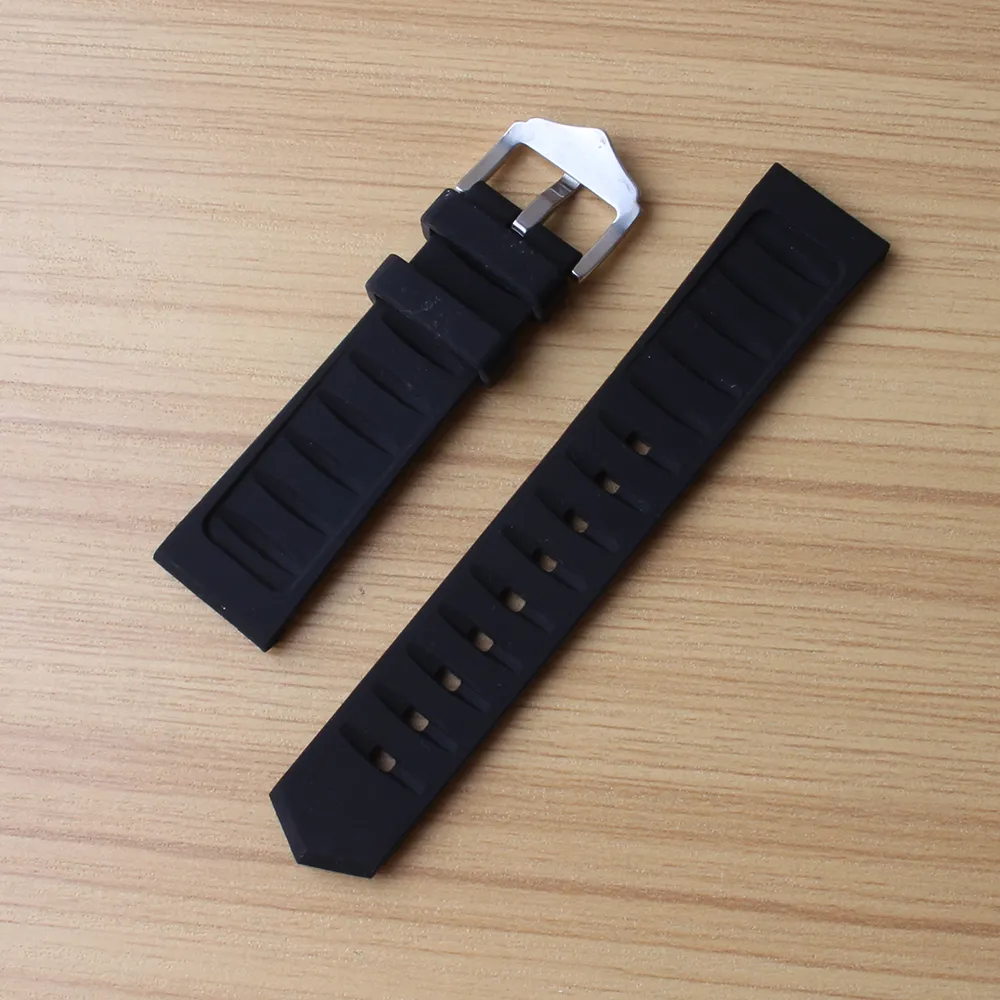 Zwarte Horlogebanden 12mm 14mm 16mm 18mm 19mm 20mm 21mm 22mm 24mm 26mm 28mm Siliconen Rubber Horlogebanden stalen pin gesp zachte horloge b267K