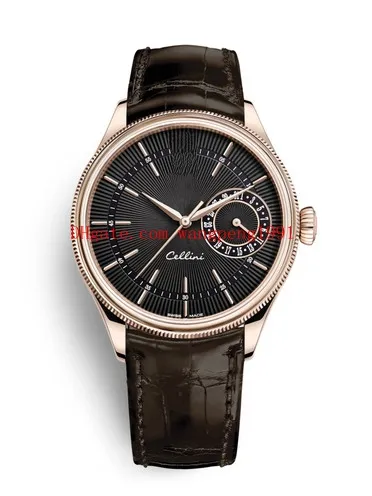 Watch 39 mm Geneve Cellini 50515 50519 Azja 2813 ruch skórzana bransoletka Automatyczna męska zegarki 217g