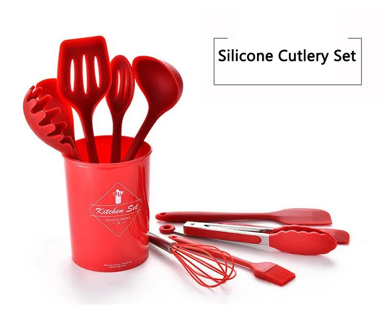 Ustensiles de cuisine antiadhésifs en Silicone, 11 pièces, outil de cuisine, spatule, louche, batteurs d'œufs, pelle, cuillère à soupe, ustensiles de cuisine, Set299S