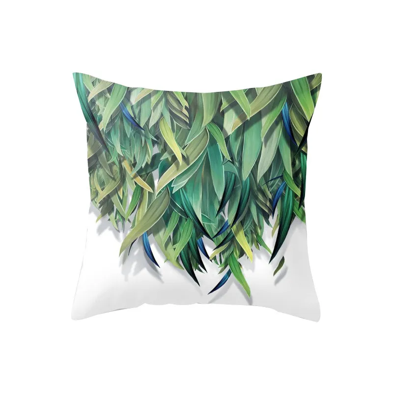 Grön växt geometrisk soffa dekorativ kudde täckning kudde 4545 cm polyester kast kudde homeliving rom dekor kudde cover6544656