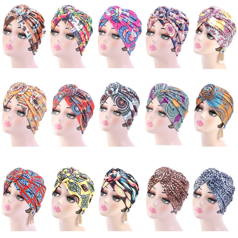 10 piècesmode unisexe bandeau casquette printemps hiver fête en plein air rue plissé élastique Turban chapeau noeud tête enveloppement cheveux accessoires taille unique