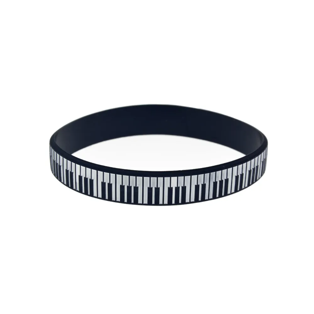 100 st piano key silikon gummi armband bra att använda i alla fördelar gåva för musik fans282b
