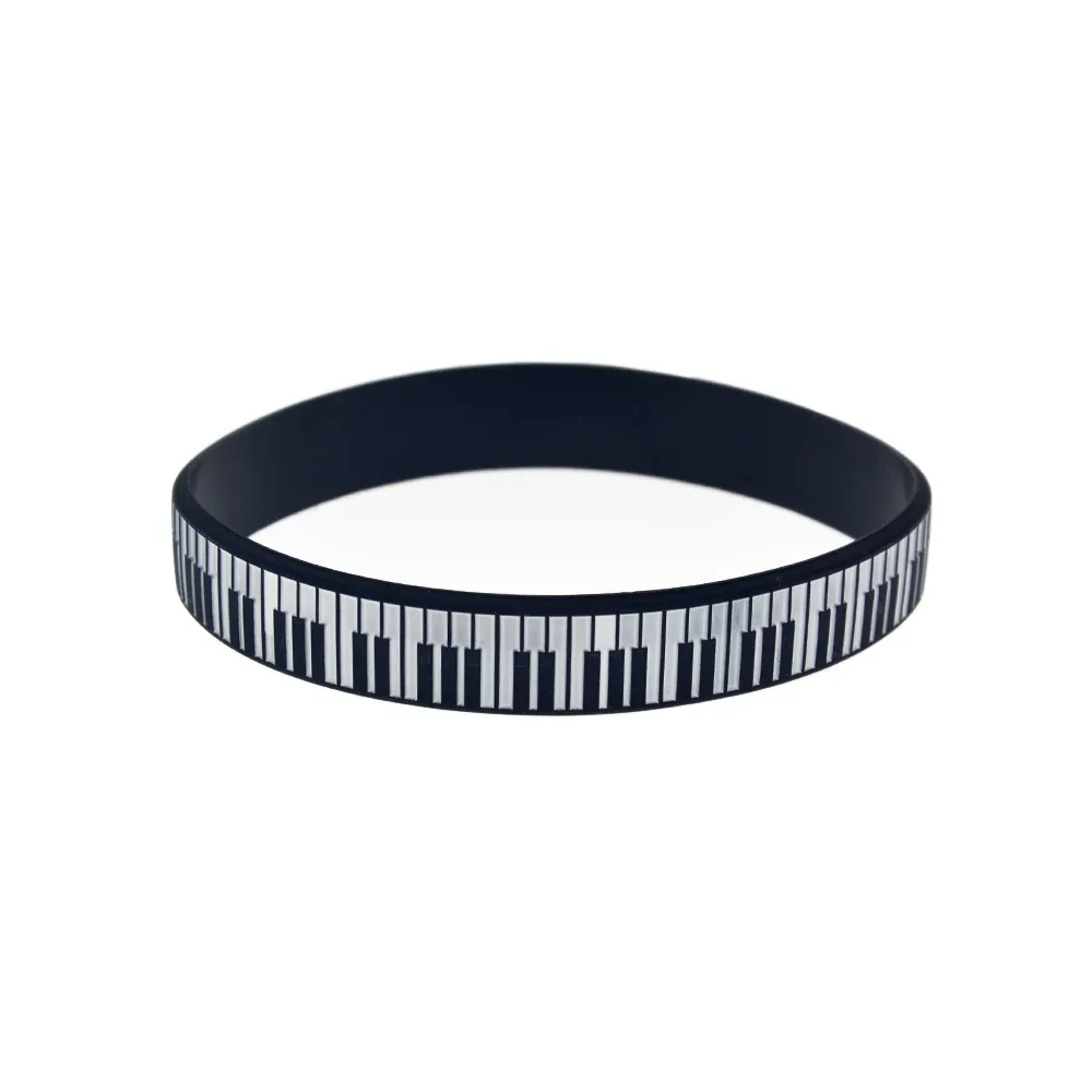 100 st piano key silikongummi armband bra att använda i alla fördelar gåva för musik fans287c