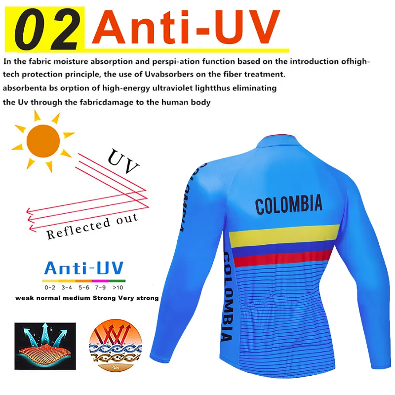 Zimowa Jersey Set 2020 Pro Team Colombia Thermal Fleece Cycling Odzież Ropa Ciclismo Invierno Mtb Bike Jersey BIB Pants 6772034