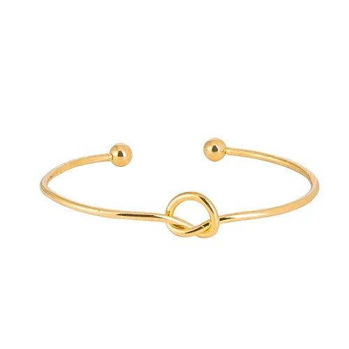 Bracciale con nodo d'amore infinito regolabile placcato oro 14 carati con foglie di luna, regalo di perle, braccialetto di nozze da damigella d'onore269i