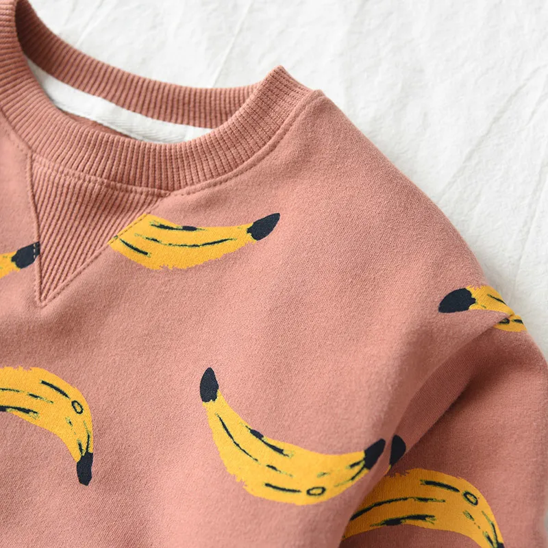 Automne Bobo Sweatshirt Kids Vêtements à manches longues Tshirts Baby Boy Banana Imprimé Sweatshies Children Clothing Girl Tops Y8431753