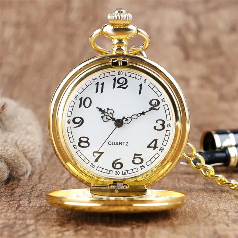 Orologio da tasca analogico al quarzo da donna con cassa liscia retrò argento nero giallo oro oro rosa con collana pendente orologio a catena regalo240z