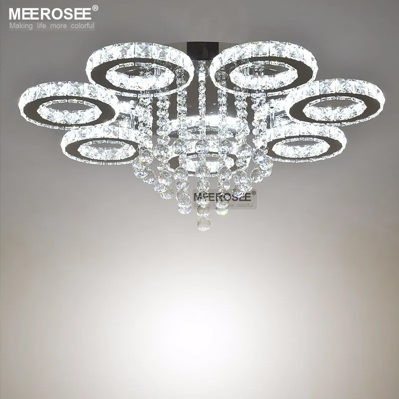 Nowoczesne kryształowe żyrandole lekkie lampy sufitowe LED LED do jadalni Pierścień Pierścienia LUSTRES LAMPARAS DOM DOM INDOO265R