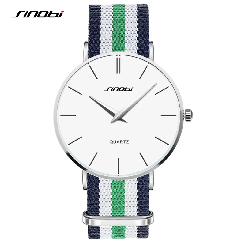 Lover's Brand SINOBI Watches Men Women Fashion Casual Sport Clock Classical Nylon Quartz Wrist Watch Relogio Masculino Femini273K