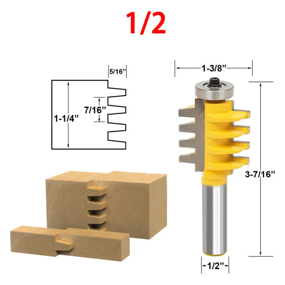 8 Shank Rail Reversible Finger Joint Glue Router Bit Cone Tenon Woodwork Cutter Power Tools Wood Router Cutter256R