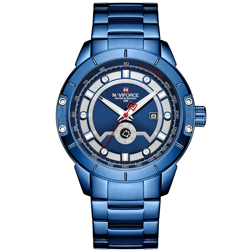 NAVIFORCE Heren Horloges Topmerk Mode Sport Horloge Mannen Volledig Staal Waterdicht Quartz Horloge voor Mannen Klok Relogio Masculino244A