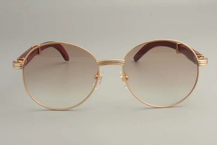 2019 New Round Sunglasses 19900692-1サングラスレトロファッションサンバイザー天然木製寺院サングラス254y