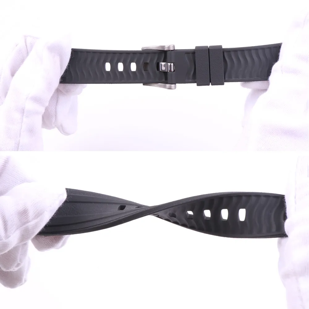 20 mm horlogebandjes man blauw zwart waterdicht siliconen rubber horlogebanden armband sluiting gesp voor omega nieuwe 300 gereedschap gebogen e301m