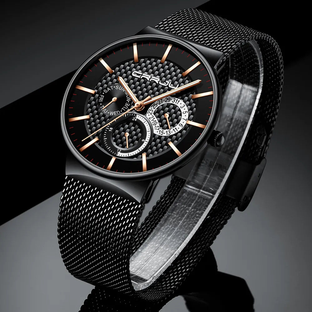 Männer Uhren CRRJU Luxus Berühmte Top Marke Herrenmode Casual Kleid Uhr Militär Quarz Armbanduhren Relogio Masculino Saa248v