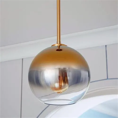 Nordic LED Pendant Light LightingTsilver Gold Glass Pendant Lamp Ball Hanging Lamp Kitchen Equtus