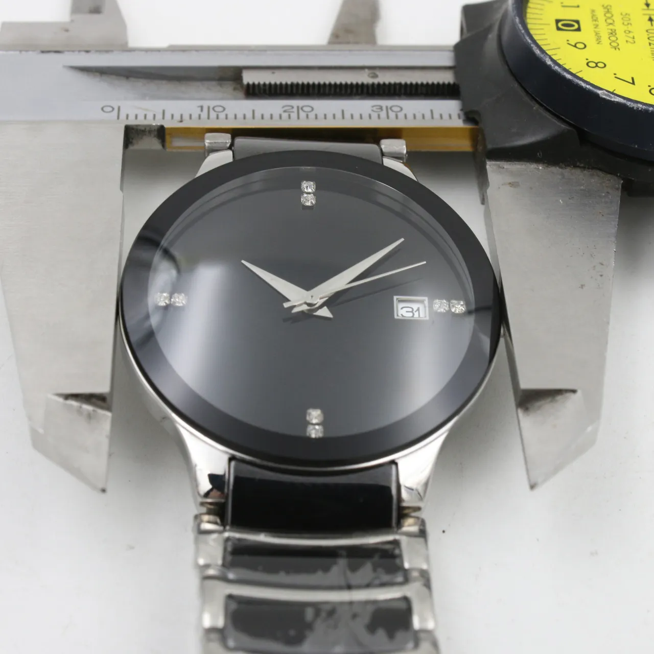 Часы для пар Rad CENTRIX, лимитированные часы, круглые R30941702, высококачественная керамика с датой, черный кварцевый механизм, роскошные модные часы232r