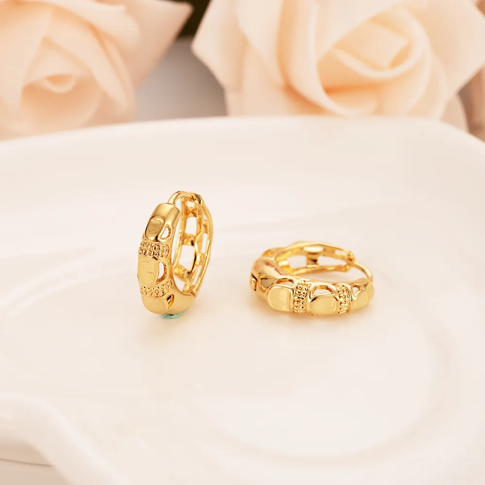 Nouveau design Big Hoop Earring Fine Gold GF Ed Ed pour femmes Girls Romantic Romantic Punk Party Jewelry Wedding Gift270K