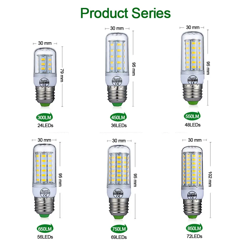 Lampada LED 10 pezzi Luce LED LED 220 V Lulb LED 48 56 69 LEGGIO DI MAG SMD 5730 LAMPADA Nessuna luce di sfarfallio la decorazione la casa 194T