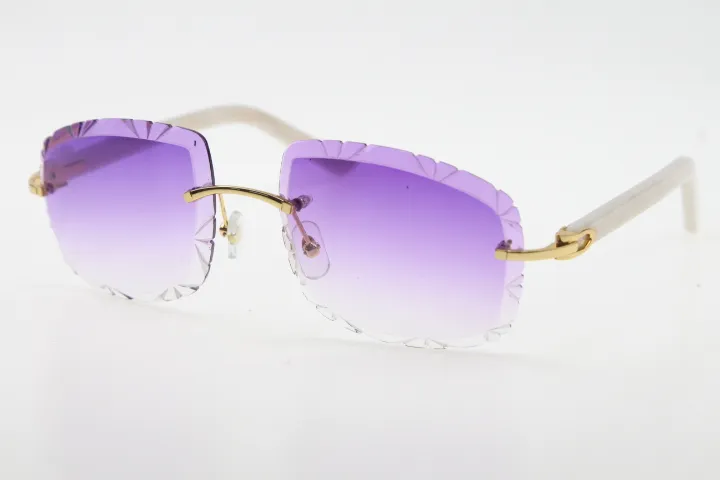 designer che vende occhiali senza montatura taglio diamante moda marmo aztechi braccia occhiali da sole 3524012-B occhiali in metallo maschio e femmina UV400248K