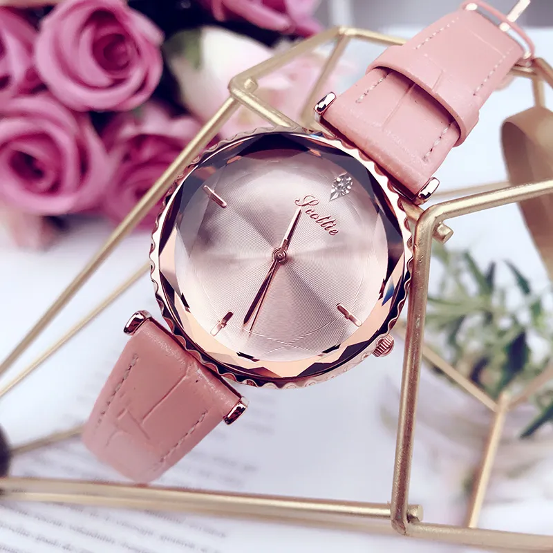 Orologi da donna di lusso in oro rosa 2019 Moda in vera pelle di qualità Giappone Movt orologio da polso femminile impermeabile orologio regalo247P