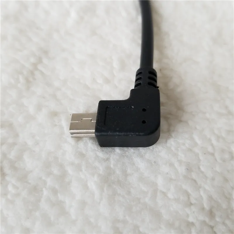 90 graders dubbla vänstervinkel Mini B USB 5PIN TILL USB En manlig adapter Datakabelförlängning Power Wire för hårddiskkamera 25 cm