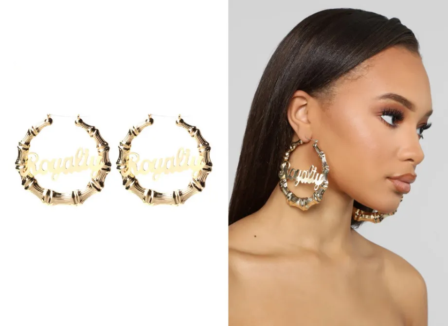 Customizable Customize Name Earrings Bamboo Style Custom Hoop Earrings With Statement Words J190721290y