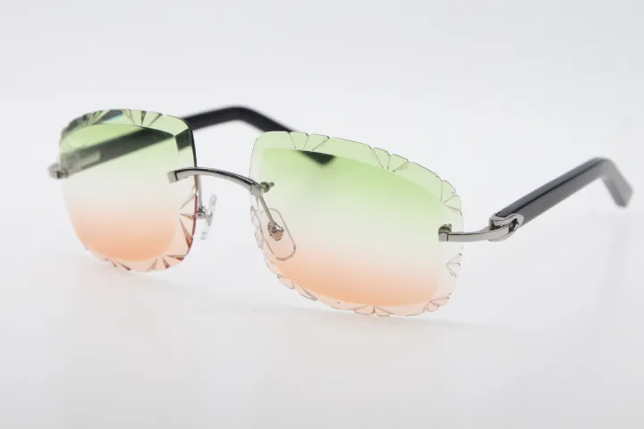 Designer verkauft Randbrillen Diamant Cut Mode Marmor Aztecs Arme Sonnenbrille 3524012-B Metall Brille Männlich und weiblich UV400279f