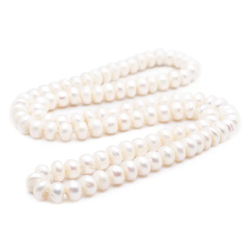 Design 10-11mm 82 cm perle d'eau douce blanche grand pain cuit à la vapeur perles rondes collier de perles chaîne de pull bijoux de mode 284t