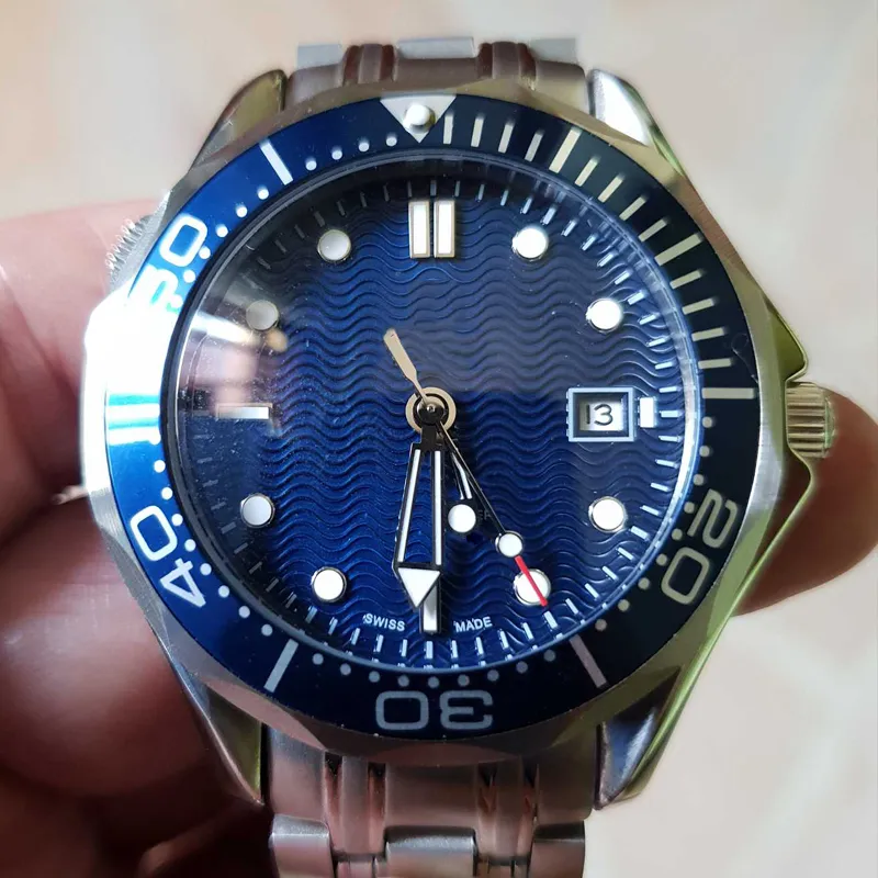 Orologio da uomo di marca Dropship professionale 300m James Bod quadrante blu zaffiro 41mm orologi automatici da uomo2406