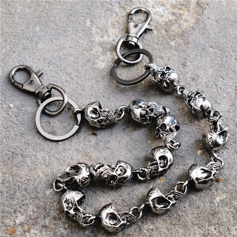 Metal 3 Layers Screw Ring Rock Punk Key Chains Clip Hip Hop Jewelry Pants KeyChain Wallet Chain
