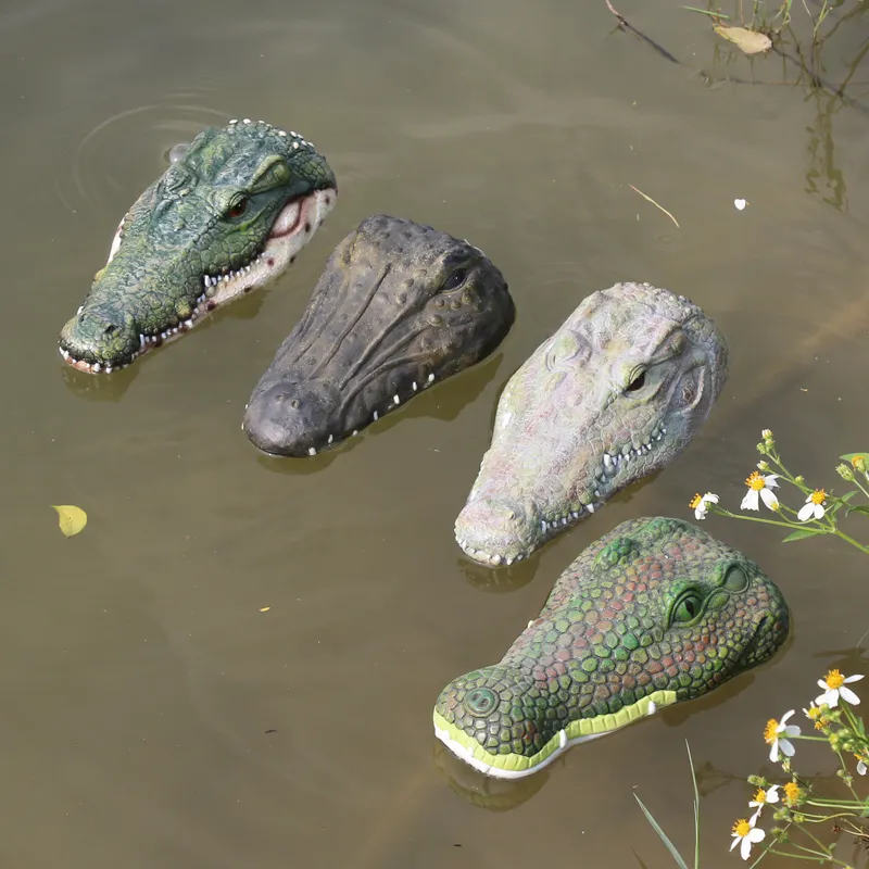 Résine créative flottant crocodile hippopotame effrayant statue extérieure jardin étang décoration pour la maison jardin Halloween décor ornement T2001333C
