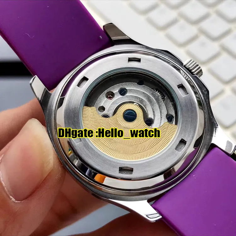 Nowy 5067a-022 Purple teksturka Dial Tourbillon Automatyczna damska zegarek 316L stalowa obudowa fioletowa gumowa pasek moda sport PPHW Lady WA212S