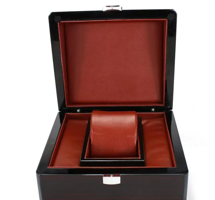 Роскошная деревянная коробка для часов, сертификат, лучший подарок, ювелирный браслет, браслет, коробки, дисплей, черный чехол для хранения аэрозольной краски Pillow268c