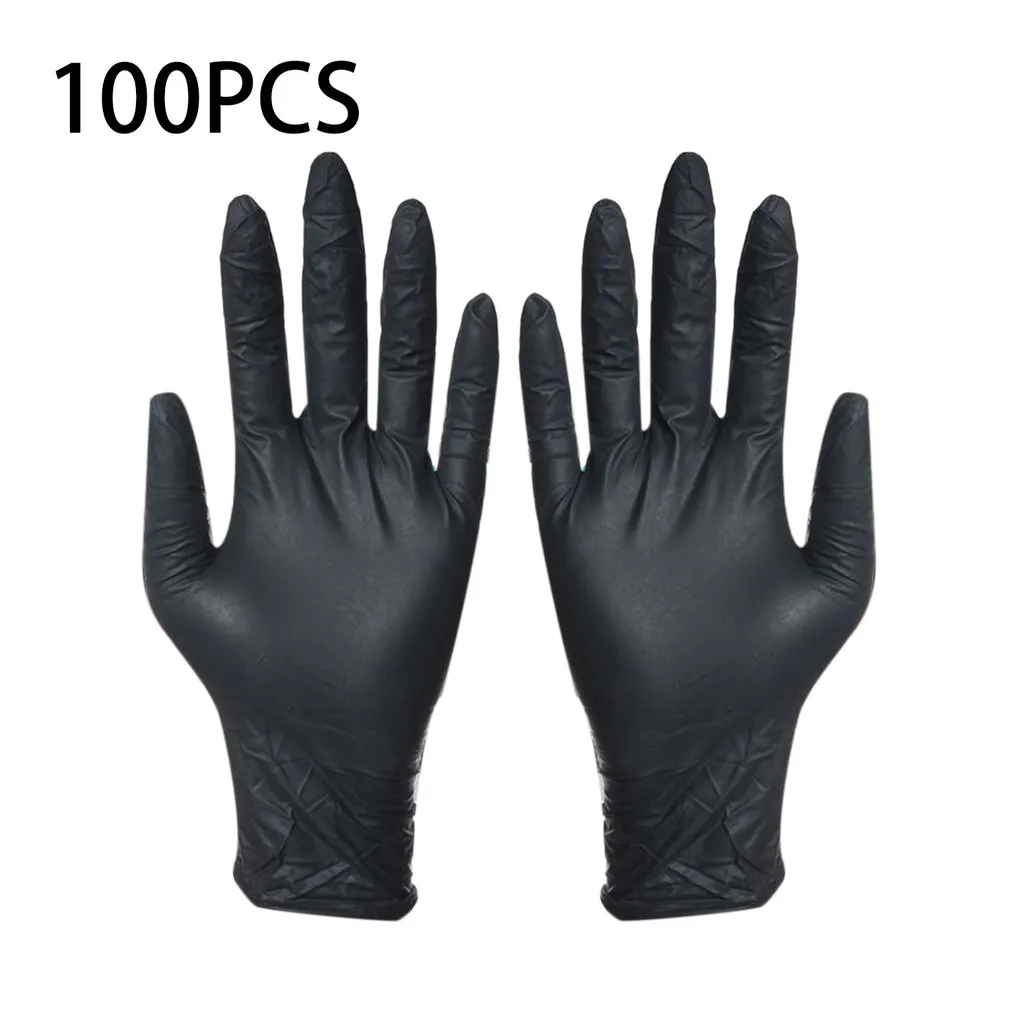 Disposable Protective Black Gloves Household Cleaning Washing Gloves Nitrile Laboratory Nail Art Tattoo Anti-Static Gloves313d