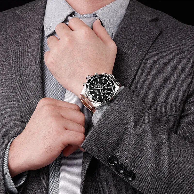 MEI Gainer Megir wielofunkcyjne zegarki Męskie Modne Sporty Kalendarza Business Kalendarz Luminous Quartz Watch 20642655