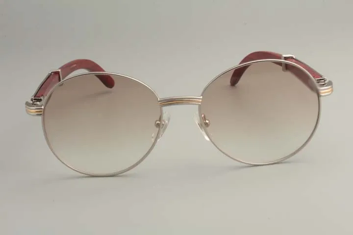 2019 New Round Sunglasses 19900692-1サングラスレトロファッションサンバイザー天然木製寺院サングラス254y