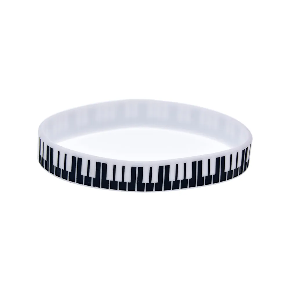 Bracelet de borracha de silicone Key de piano de Ótimo para ser usado em qualquer presente de benefícios para fãs de música192u