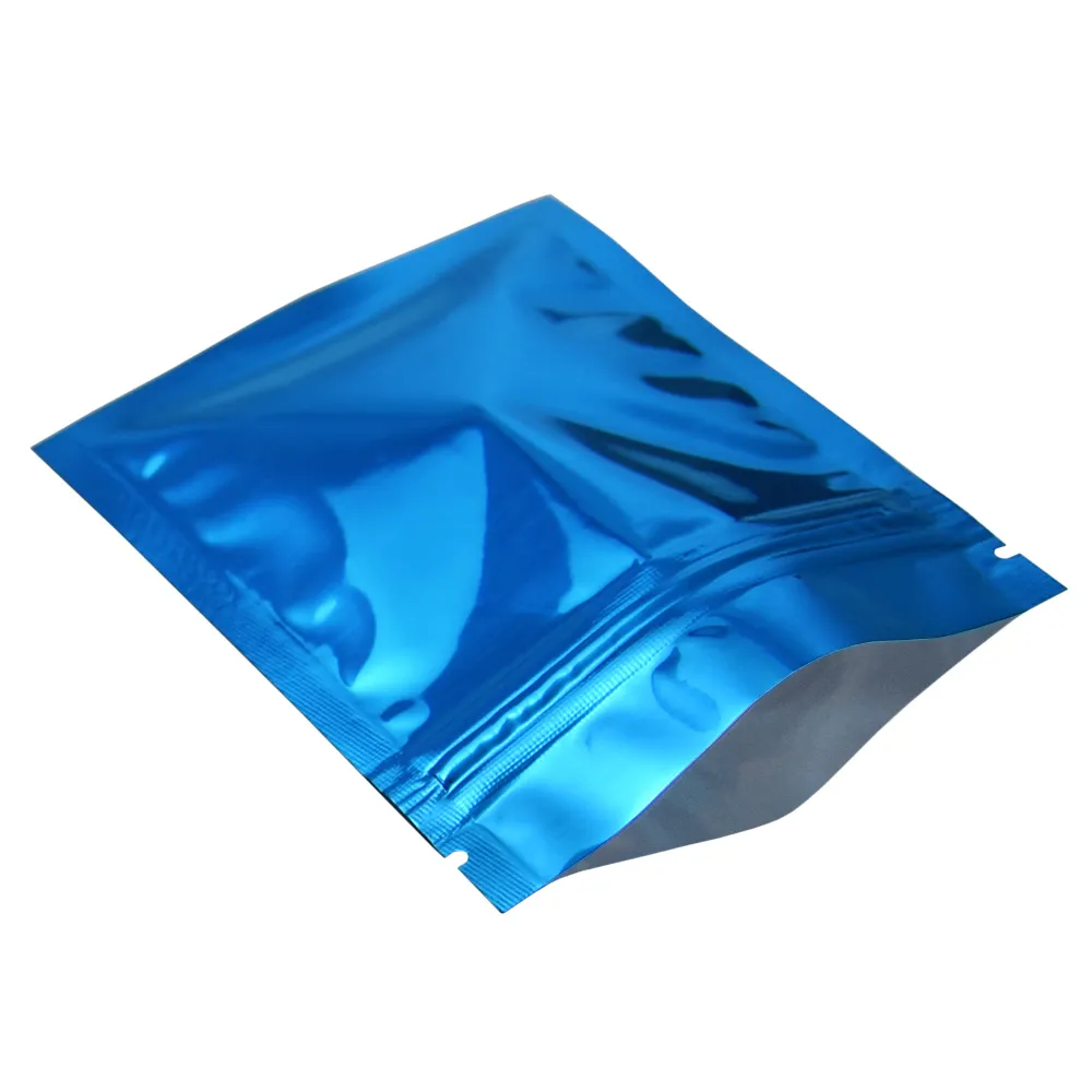 Bolsa de papel de aluminio con cierre de cremallera autosellable, bolsa de paquete con cremallera de lámina de Mylar termosellable con muesca2797