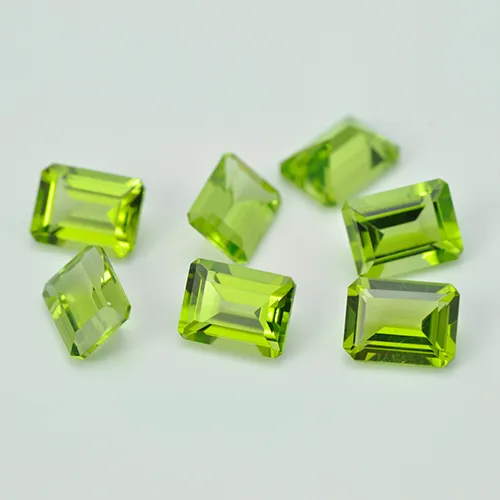 High Quality Authentic Natural Peridot Octagon Facet Cut 3x5-5x7 Semi-Precious Loose GemStone For Jewelry Setting Lot332S