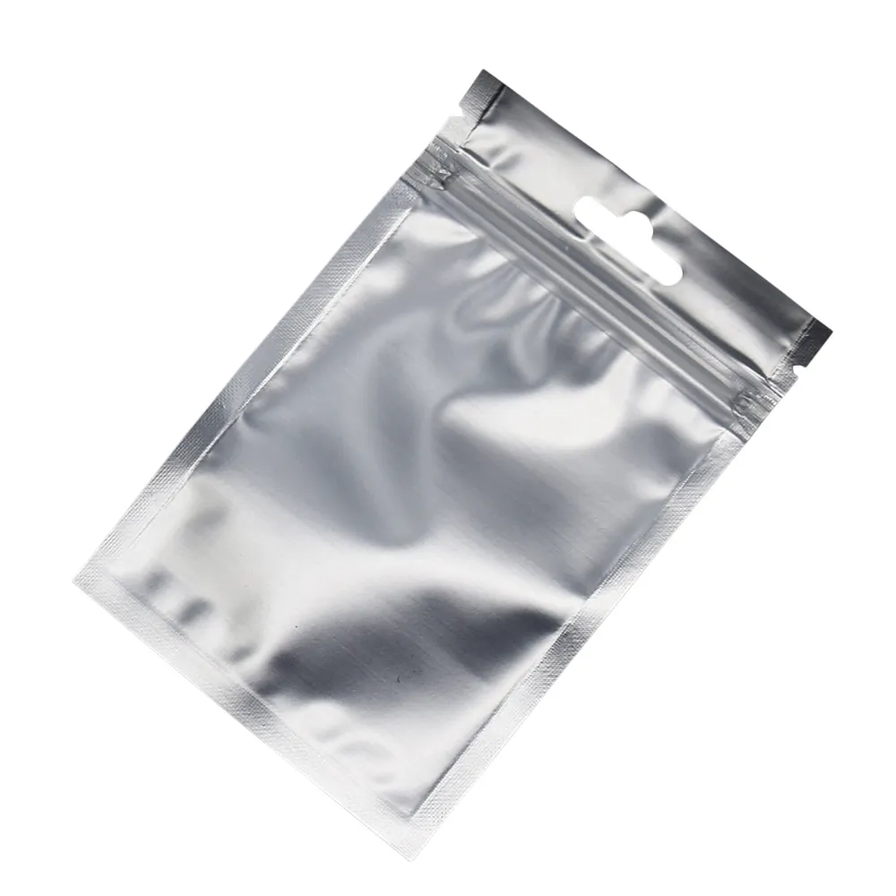 Sac d'emballage en plastique transparent Mylar noir mat, 8, 5, 13cm, sac d'emballage en aluminium thermoscellable, sac d'emballage supérieur à fermeture éclair, 100 pièces, lot3060