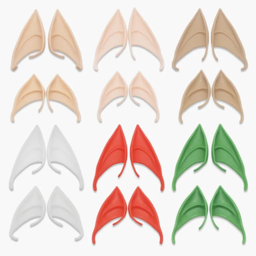 Angel Elf Ears Halloween Costume Masquerade Party Latex Soft Pointed Protetiska False Ears Fake Pig Nose Cosplay Accessories 253p