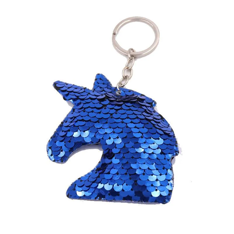 Cute Unicorn Keychain Glitter Pompom Sequins Key Ring Gifts For Guest Women Wedding Souvenir Car Bag Accessories Key Chain250W