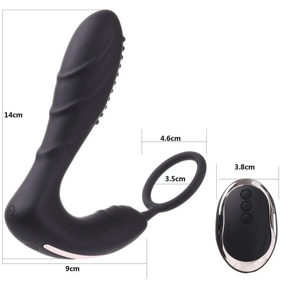 HIMALL Télécommande sans fil Mâle Prostate Masseur Silicone Anal Vibrateur 10 Vitesse Butt Plug Sex Toys pour Hommes Masturbateur Y201118