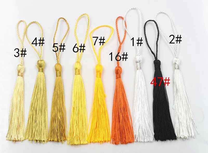 100 st parti 13 cm vertikala kompatibla örhängen Tassel Trim Pendant Smycken gör DIY Bokmärke Tassel Craft Sy Curtain Accessor2614