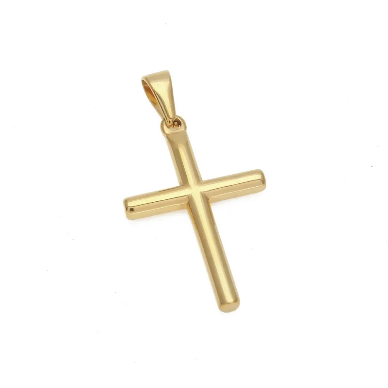 Mens Stainless Steel Cross Pendant Necklace with 60cm Cuban Link Chain or Gold Plated Box Chain New Fashion Hip Hop Necklaces Jewe287D